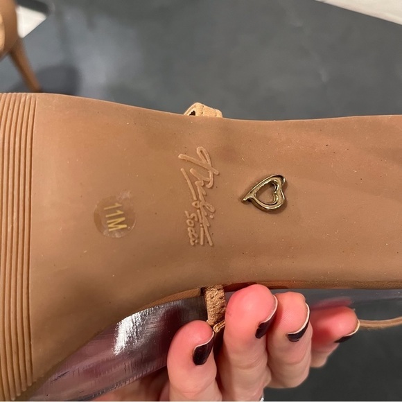 Thalia Sodi sz 11 Darria2 tan vegan strappy heeled sandals - Picture 14 of 16